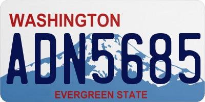 WA license plate ADN5685
