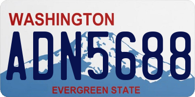 WA license plate ADN5688