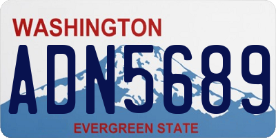 WA license plate ADN5689