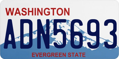 WA license plate ADN5693