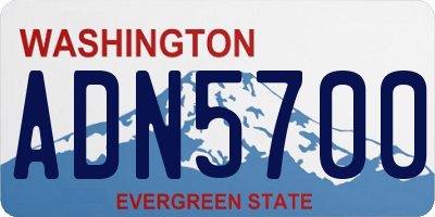 WA license plate ADN5700