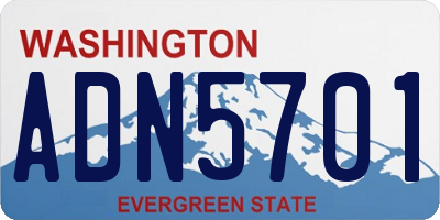 WA license plate ADN5701