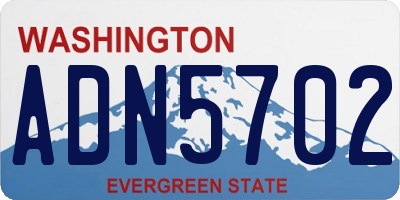 WA license plate ADN5702