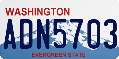 WA license plate ADN5703