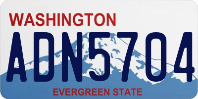 WA license plate ADN5704