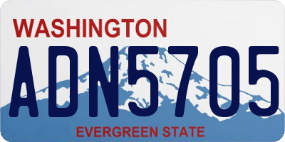 WA license plate ADN5705