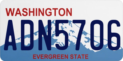 WA license plate ADN5706