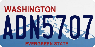 WA license plate ADN5707