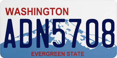 WA license plate ADN5708