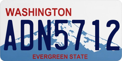 WA license plate ADN5712