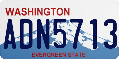 WA license plate ADN5713