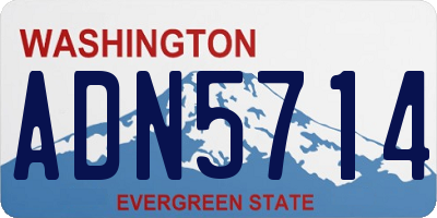 WA license plate ADN5714