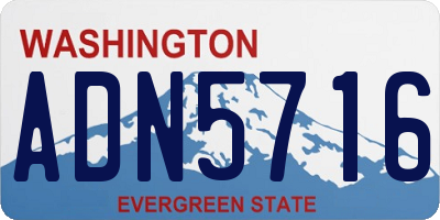 WA license plate ADN5716