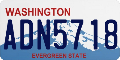 WA license plate ADN5718
