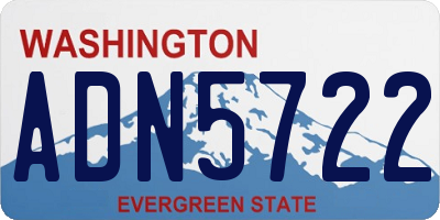 WA license plate ADN5722
