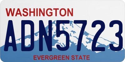 WA license plate ADN5723