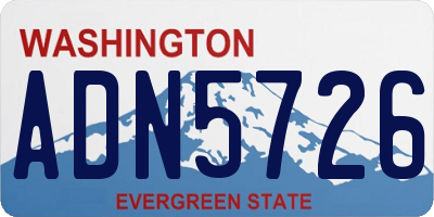 WA license plate ADN5726