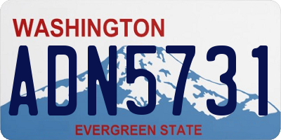 WA license plate ADN5731