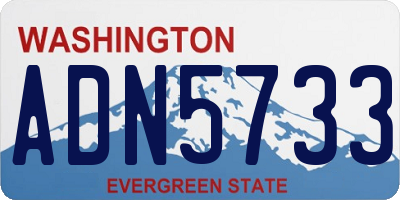 WA license plate ADN5733