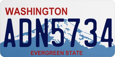 WA license plate ADN5734
