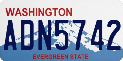 WA license plate ADN5742