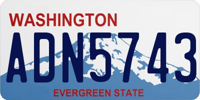 WA license plate ADN5743