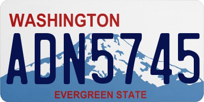 WA license plate ADN5745