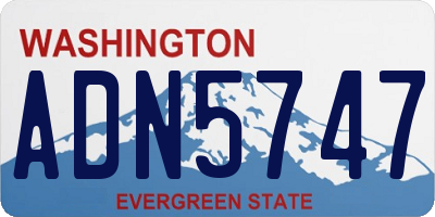 WA license plate ADN5747