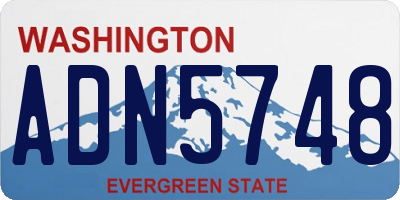 WA license plate ADN5748