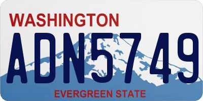 WA license plate ADN5749