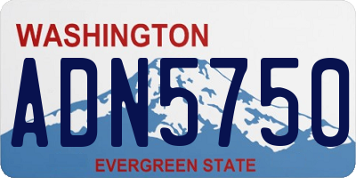 WA license plate ADN5750