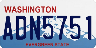 WA license plate ADN5751
