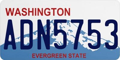 WA license plate ADN5753