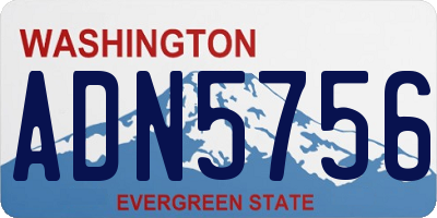 WA license plate ADN5756