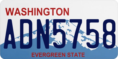 WA license plate ADN5758