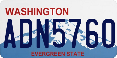 WA license plate ADN5760