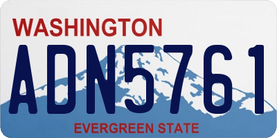 WA license plate ADN5761