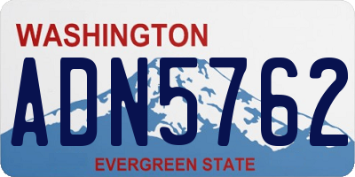 WA license plate ADN5762