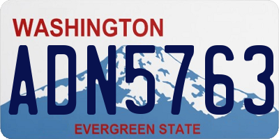 WA license plate ADN5763