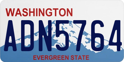 WA license plate ADN5764