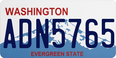 WA license plate ADN5765