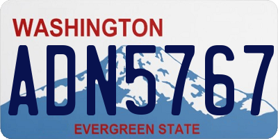 WA license plate ADN5767