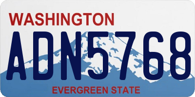 WA license plate ADN5768