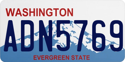 WA license plate ADN5769