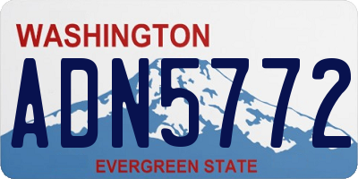 WA license plate ADN5772