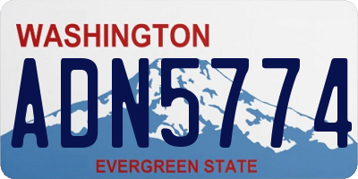 WA license plate ADN5774