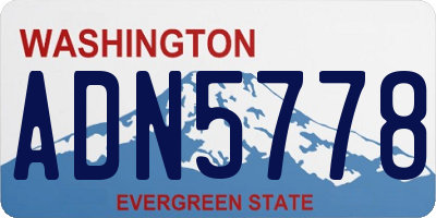 WA license plate ADN5778
