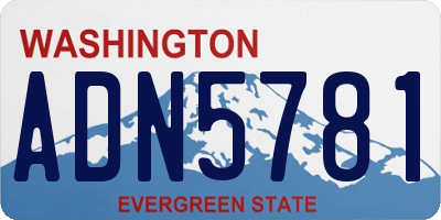 WA license plate ADN5781