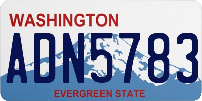 WA license plate ADN5783