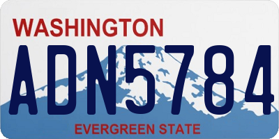 WA license plate ADN5784
